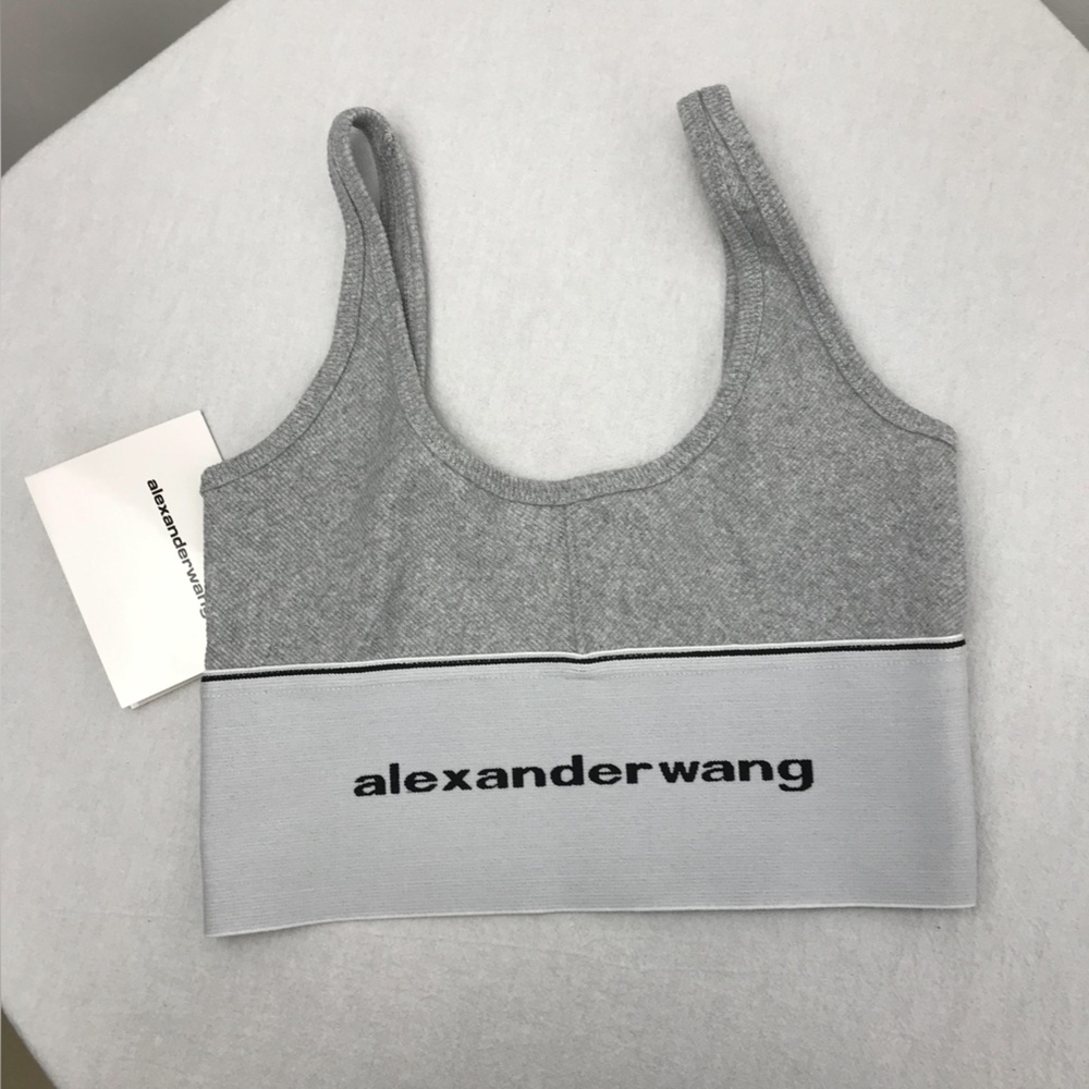 NWT Alexander Wang logo elastic bra in ribbed jersey